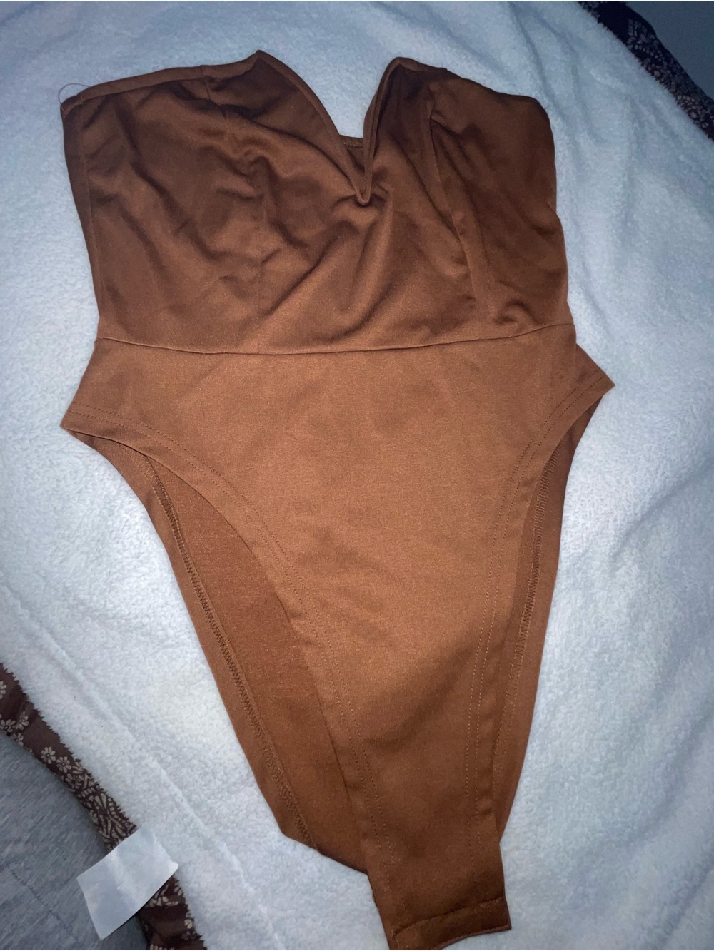Classic Brown One-Piece Bodysuit Strapless